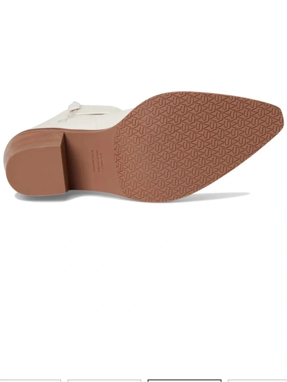 Stuart Weitzman White Maven Leather Western Booties